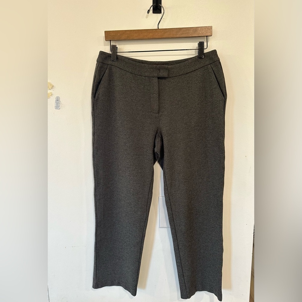 J. Mclaughlin Flat Front Trouser Stretch Pant Womens 8 Gray Rayon Blend Career